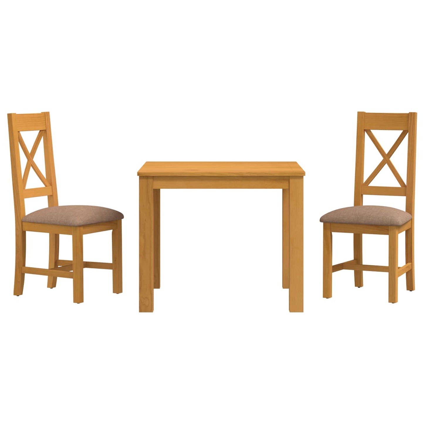 vidaXL Dining Set 3 pcs Grey Solid Oak Wood