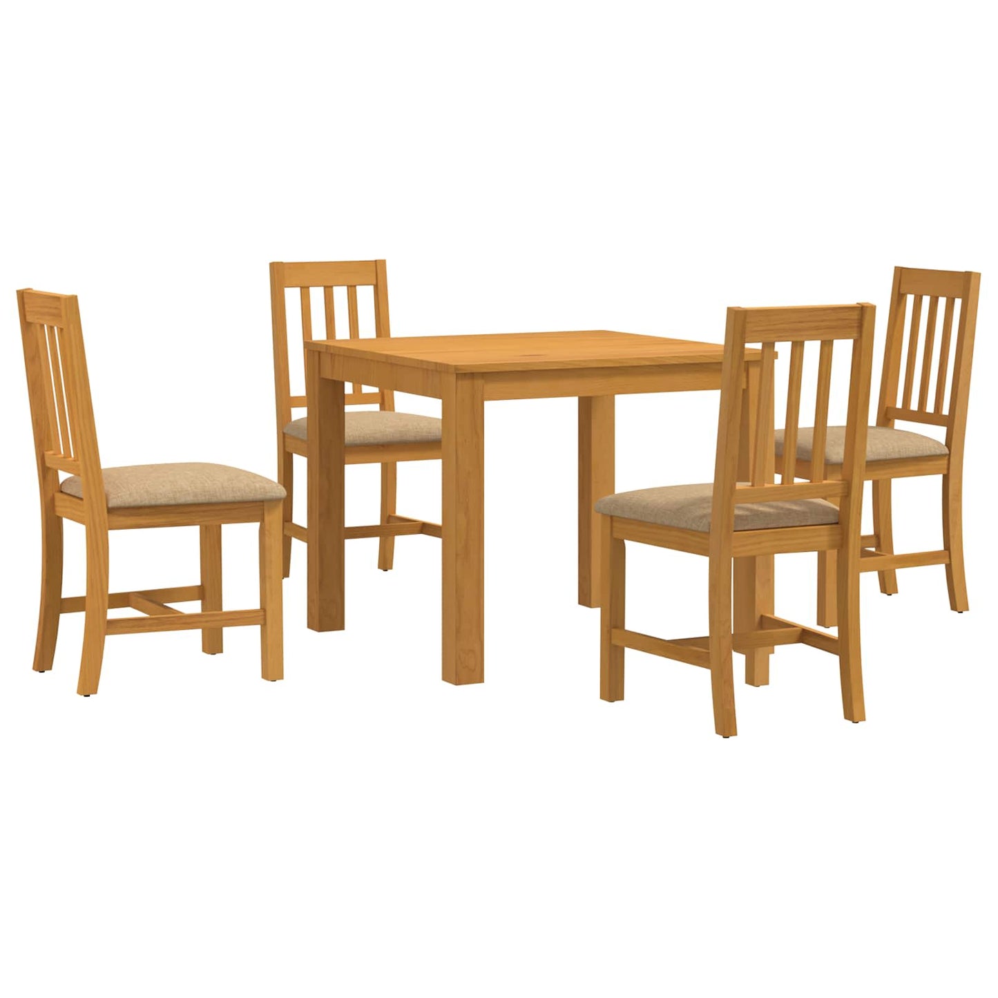 vidaXL Dining Set 5 pcs Beige Solid Oak Wood