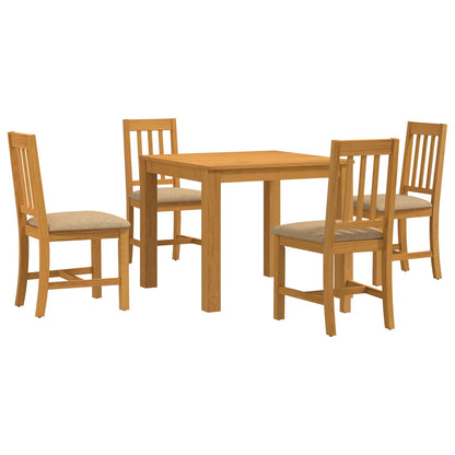 vidaXL Dining Set 5 pcs Beige Solid Oak Wood