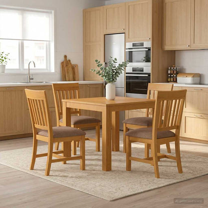 vidaXL Dining Set 5 pcs Grey Solid Oak Wood