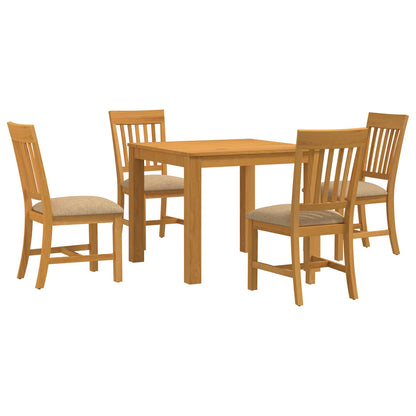 vidaXL Dining Set 5 pcs Beige Solid Oak Wood