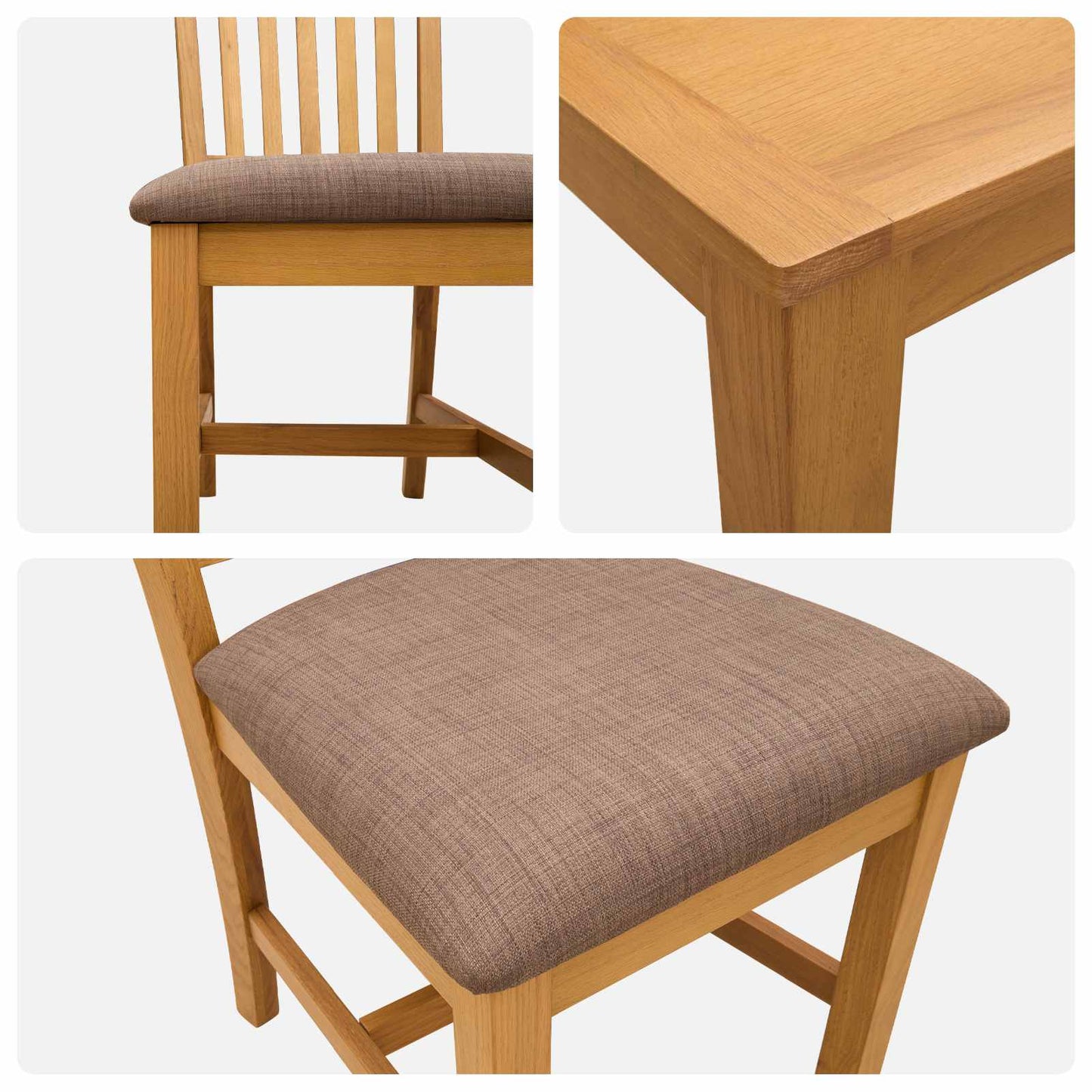 vidaXL Dining Set 5 pcs Grey Solid Oak Wood