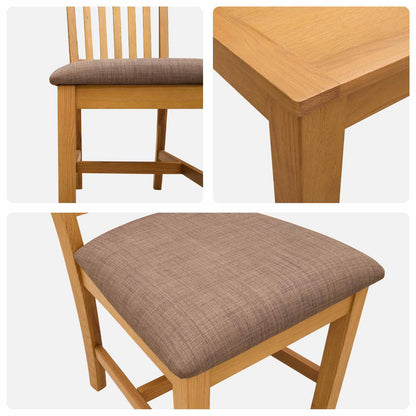 vidaXL Dining Set 5 pcs Grey Solid Oak Wood