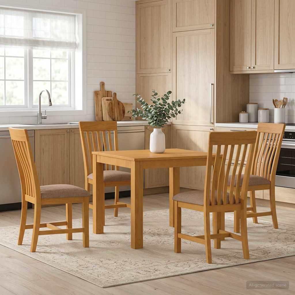 vidaXL Dining Set 5 pcs Grey Solid Oak Wood