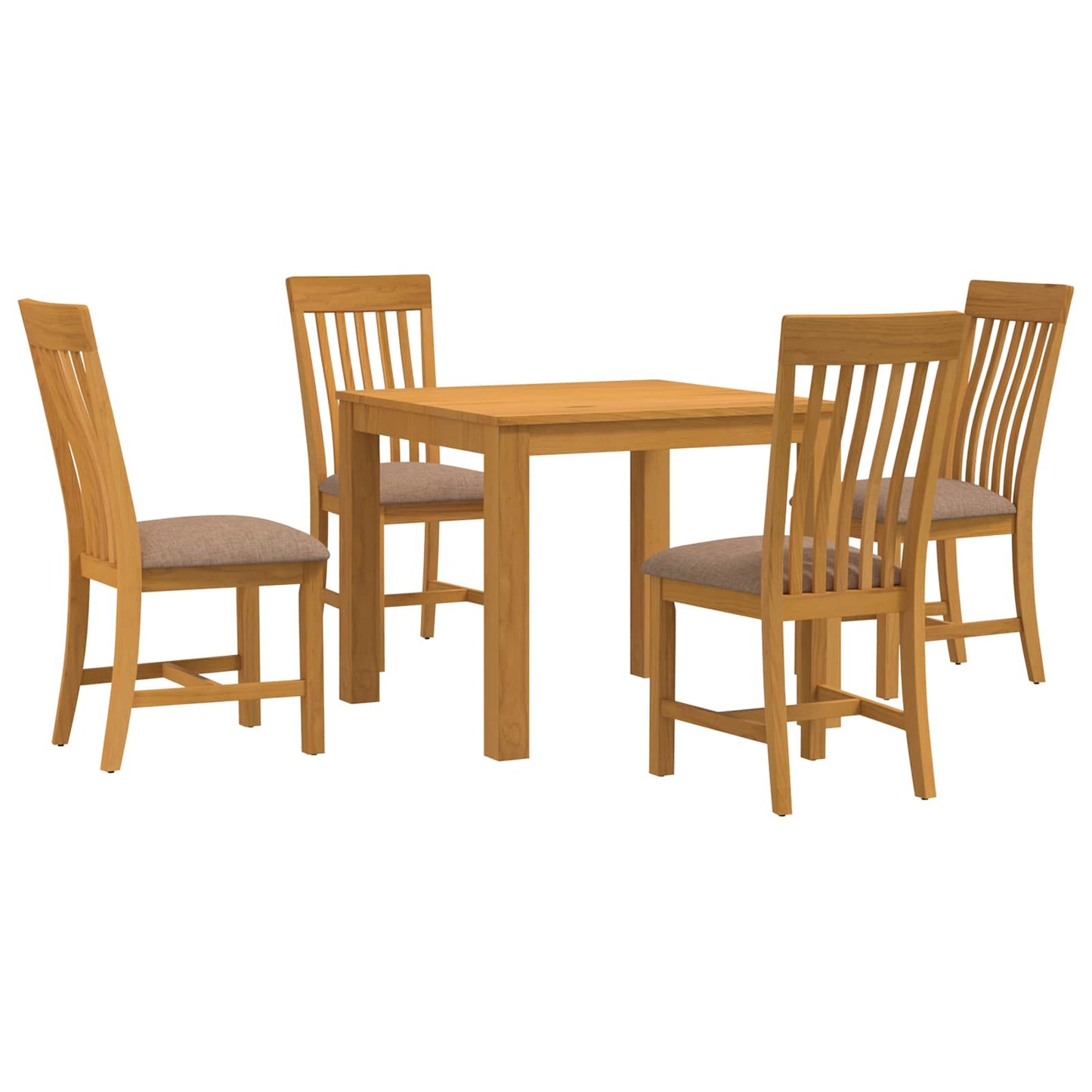vidaXL Dining Set 5 pcs Grey Solid Oak Wood