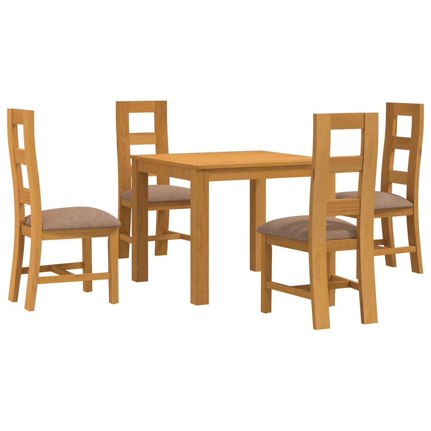vidaXL Dining Set 5 pcs Grey Solid Oak Wood