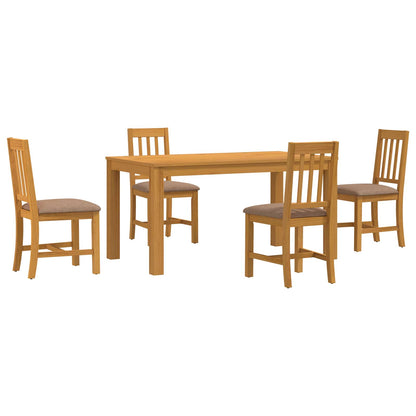 vidaXL Dining Set 5 pcs Grey Solid Oak Wood