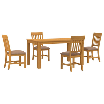 vidaXL Dining Set 5 pcs Grey Solid Oak Wood