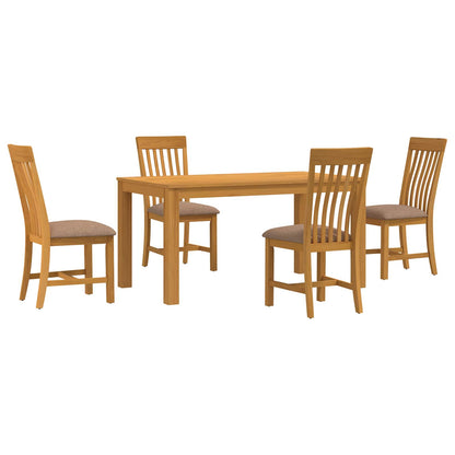 vidaXL Dining Set 5 pcs Grey Solid Oak Wood