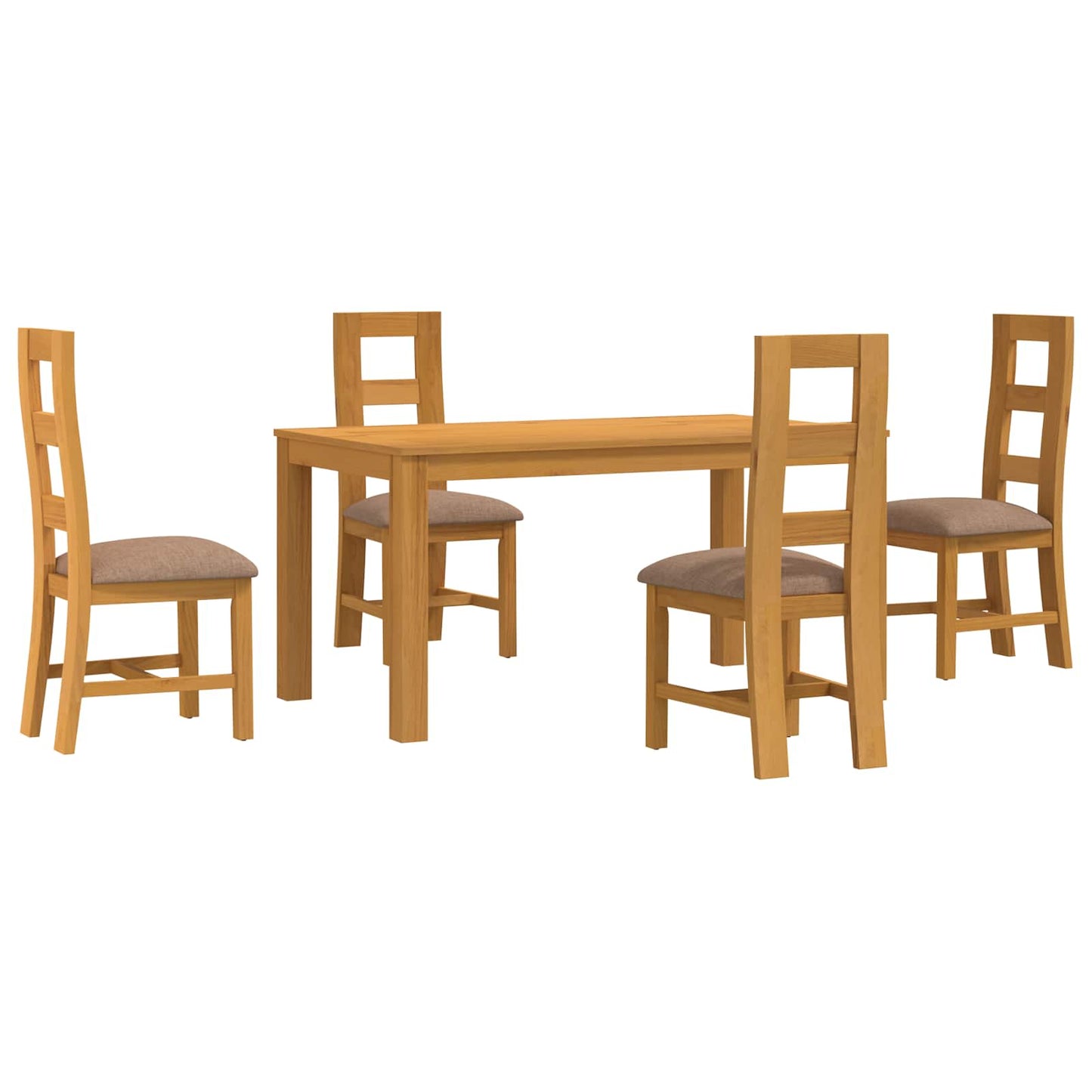vidaXL Dining Set 5 pcs Grey Solid Oak Wood