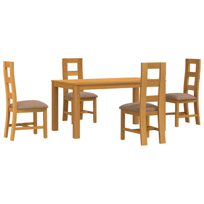 vidaXL Dining Set 5 pcs Grey Solid Oak Wood