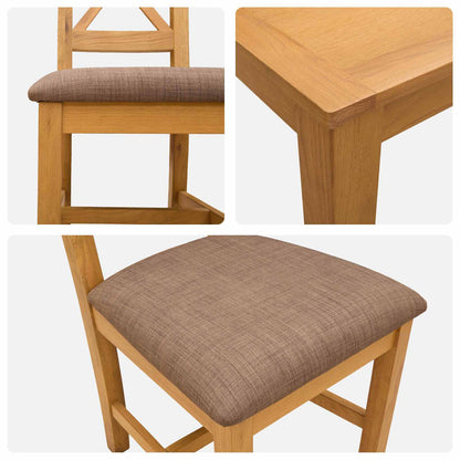 vidaXL Dining Set 5 pcs Grey Solid Oak Wood