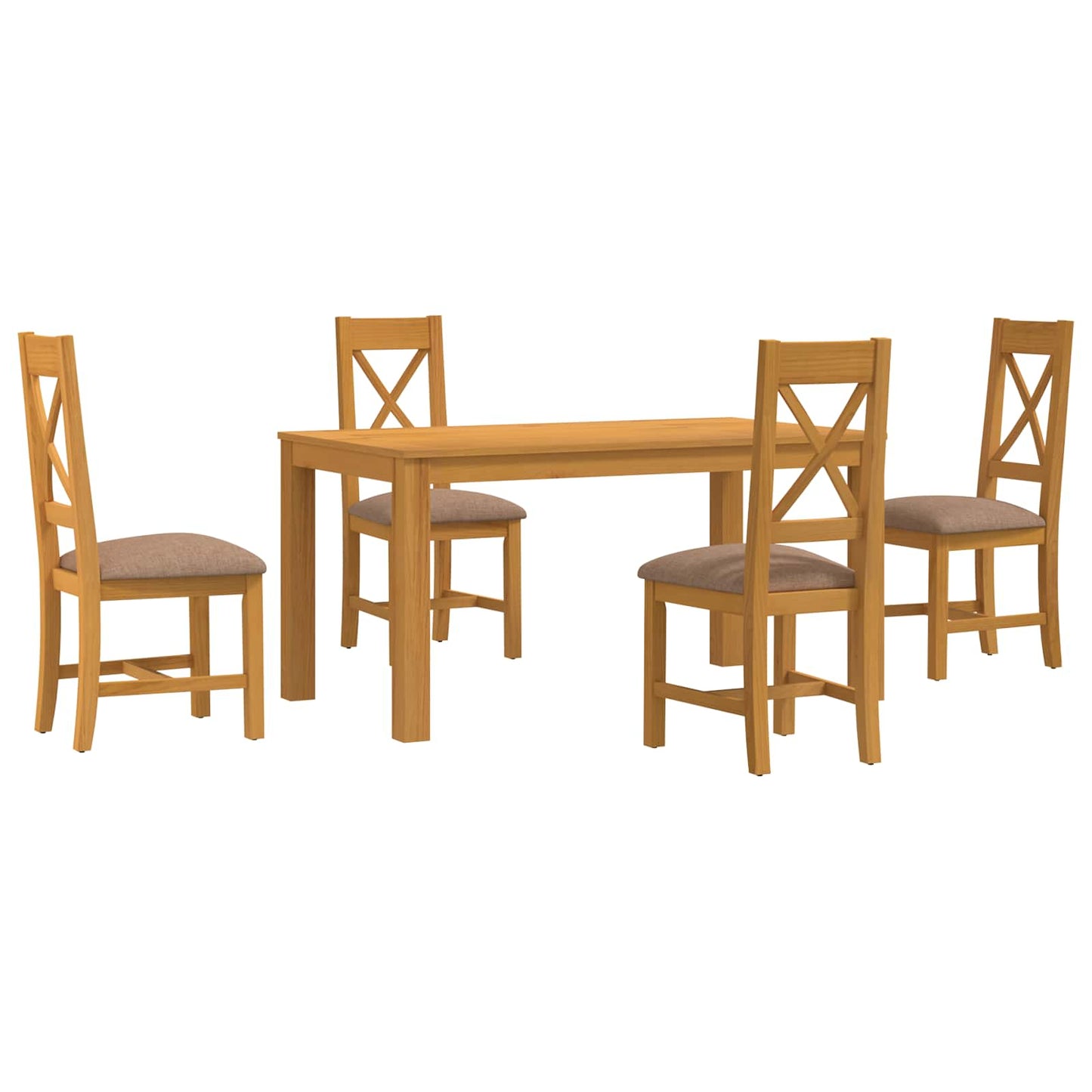 vidaXL Dining Set 5 pcs Grey Solid Oak Wood