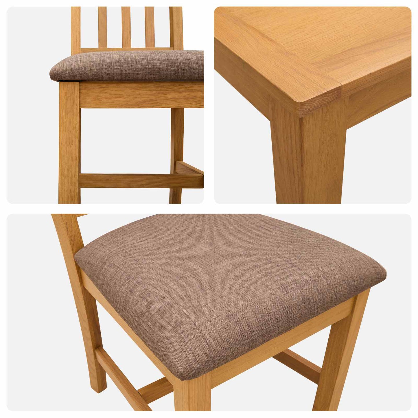 vidaXL Dining Set 7 pcs Grey Solid Oak Wood