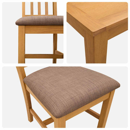 vidaXL Dining Set 7 pcs Grey Solid Oak Wood