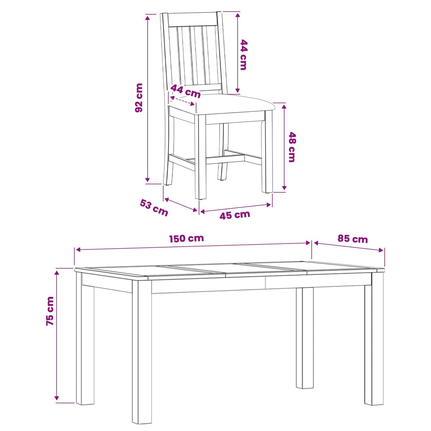 vidaXL Dining Set 7 pcs Beige Solid Oak Wood