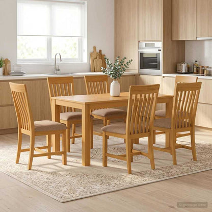 vidaXL Dining Set 7 pcs Grey Solid Oak Wood