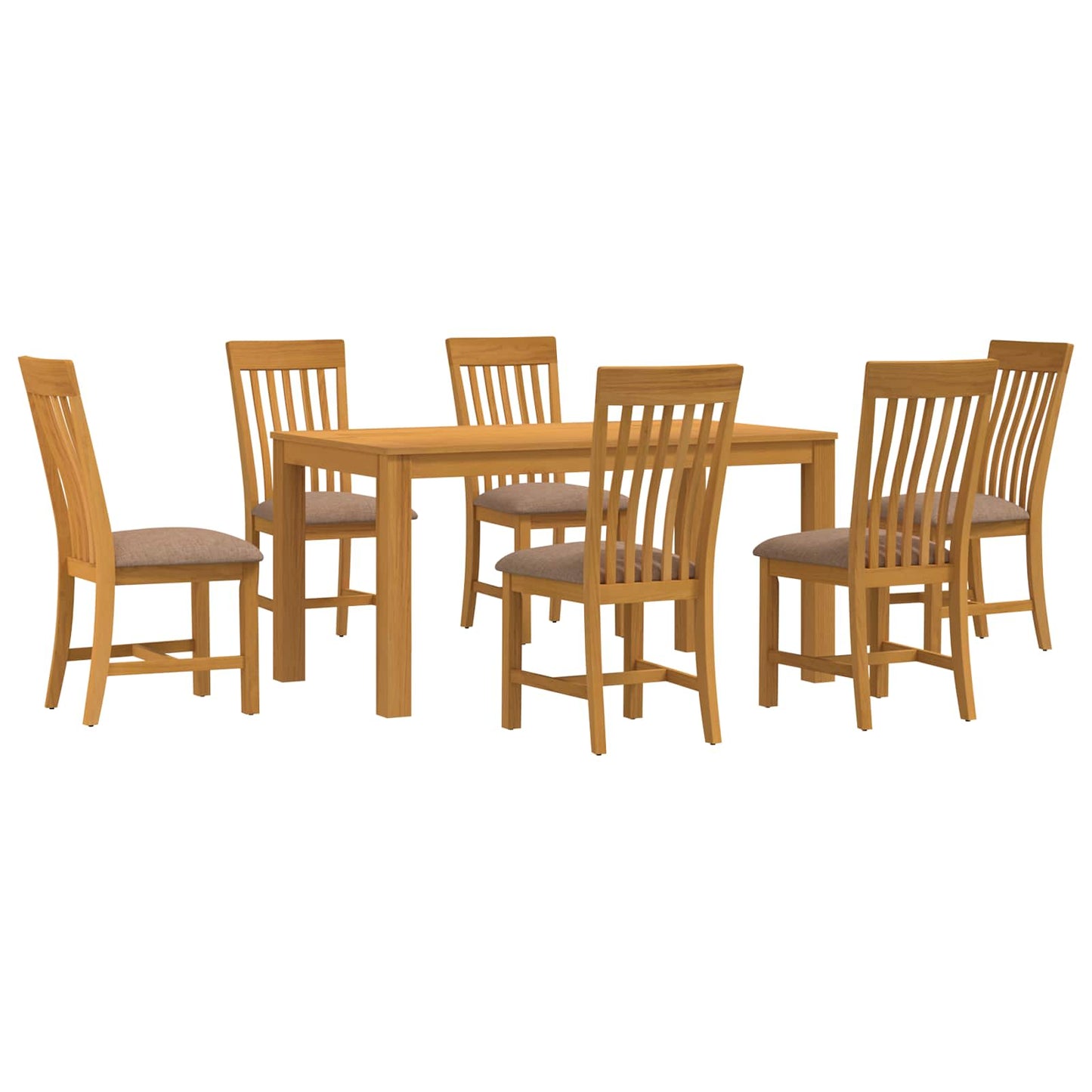 vidaXL Dining Set 7 pcs Grey Solid Oak Wood