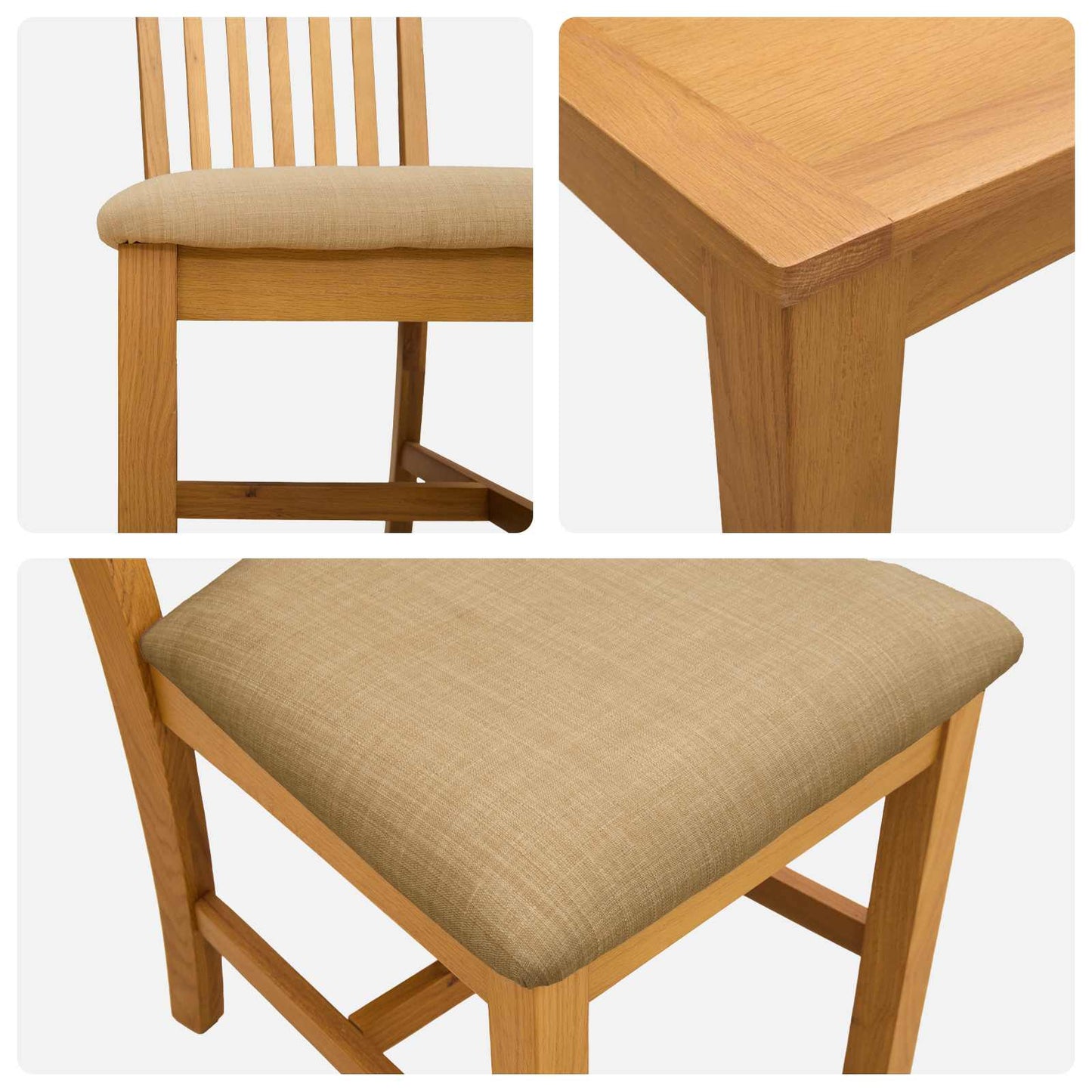 vidaXL Dining Set 7 pcs Beige Solid Oak Wood