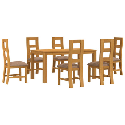 vidaXL Dining Set 7 pcs Grey Solid Oak Wood