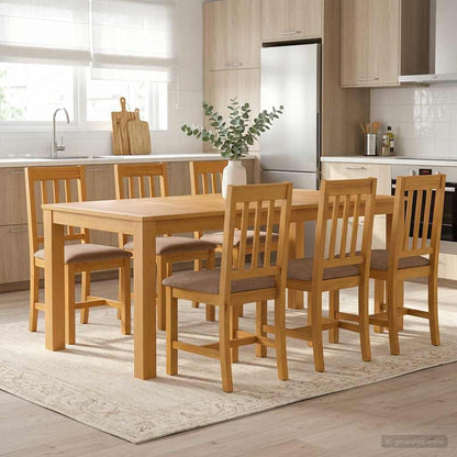 vidaXL Dining Set 7 pcs Grey Solid Oak Wood