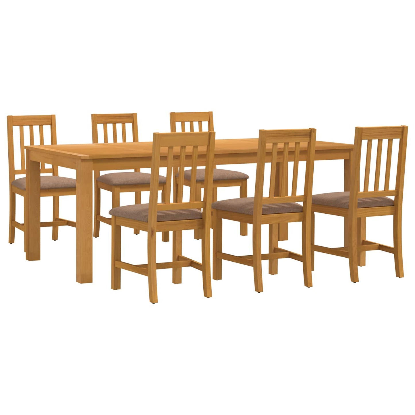 vidaXL Dining Set 7 pcs Grey Solid Oak Wood
