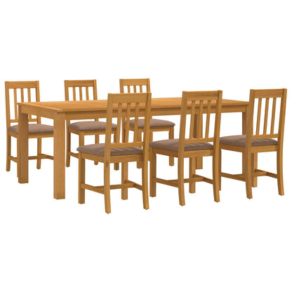 vidaXL Dining Set 7 pcs Grey Solid Oak Wood