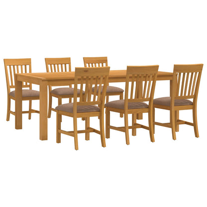 vidaXL Dining Set 7 pcs Grey Solid Oak Wood