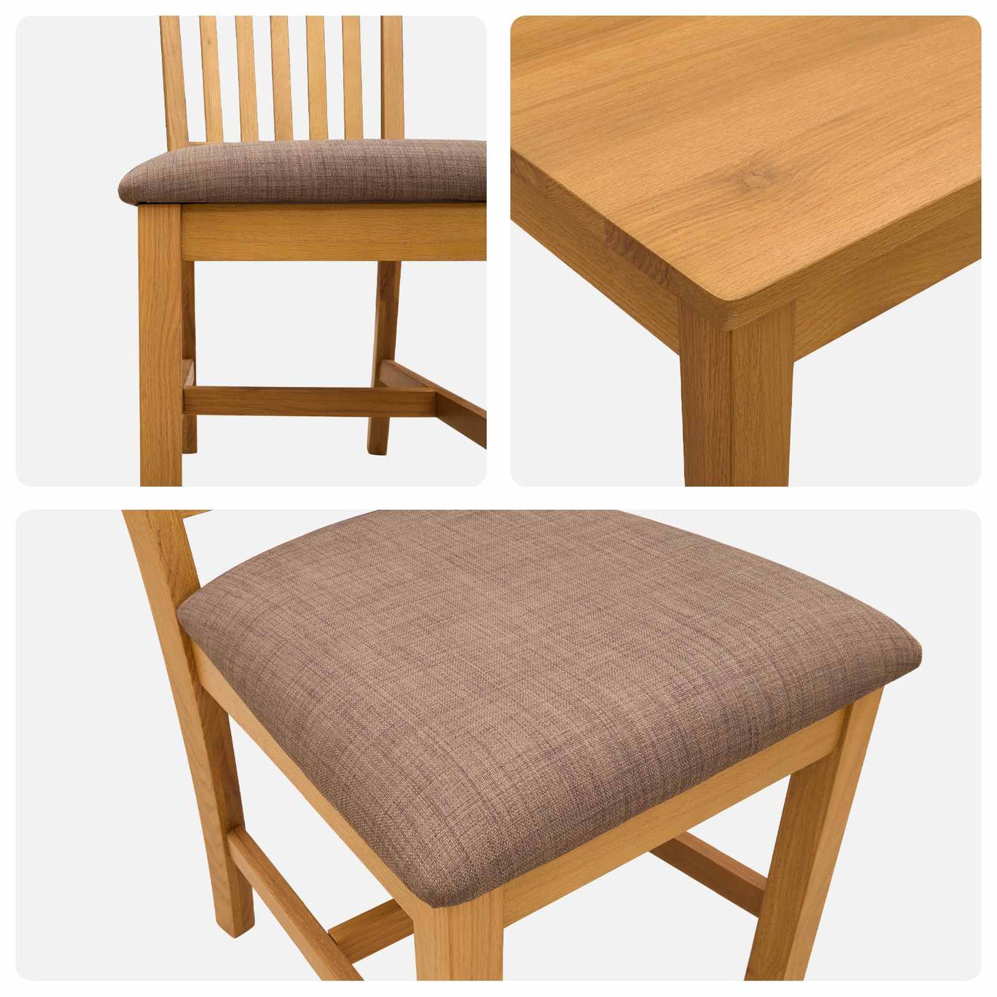 vidaXL Dining Set 7 pcs Grey Solid Oak Wood