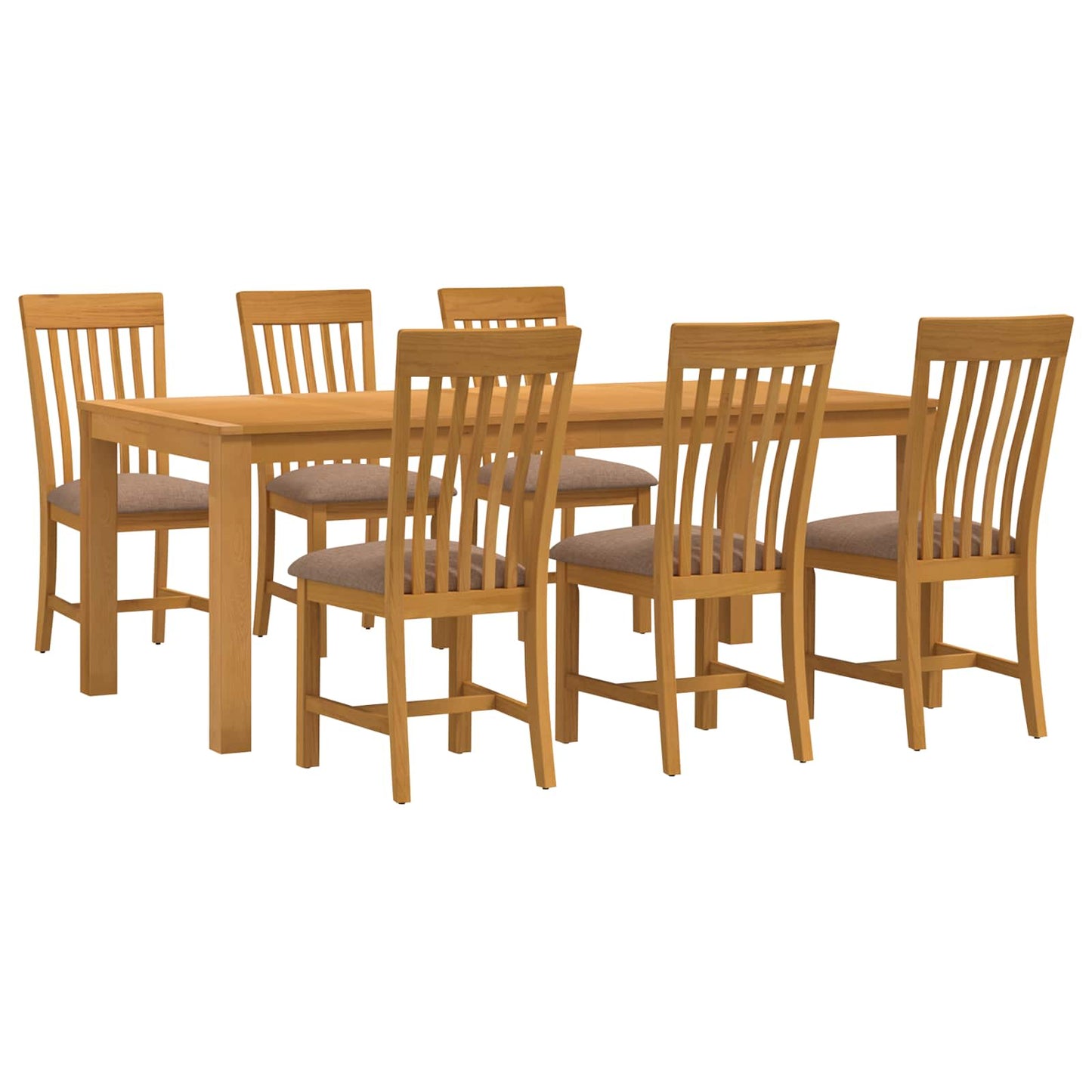 vidaXL Dining Set 7 pcs Grey Solid Oak Wood