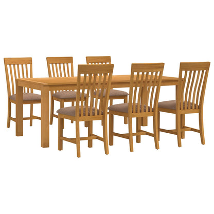 vidaXL Dining Set 7 pcs Grey Solid Oak Wood