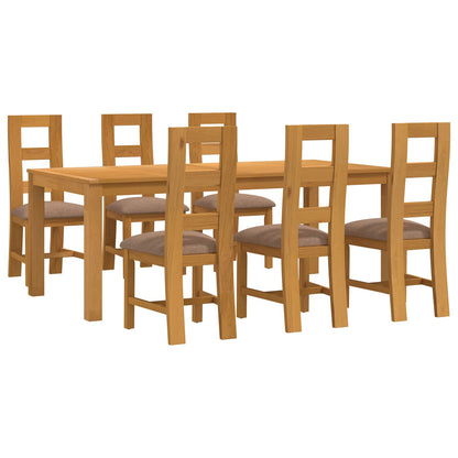 vidaXL Dining Set 7 pcs Grey Solid Oak Wood