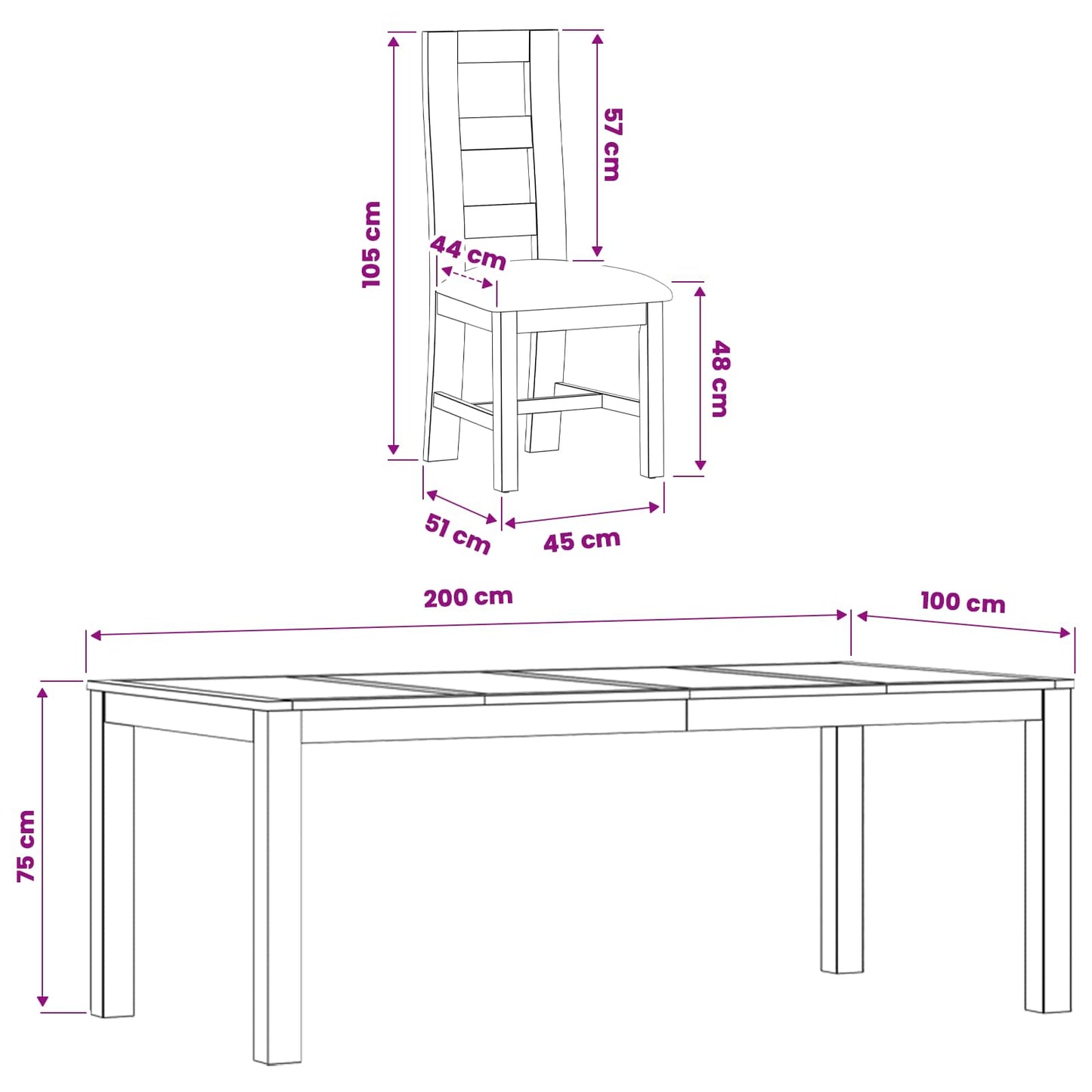 vidaXL Dining Set 7 pcs Grey Solid Oak Wood