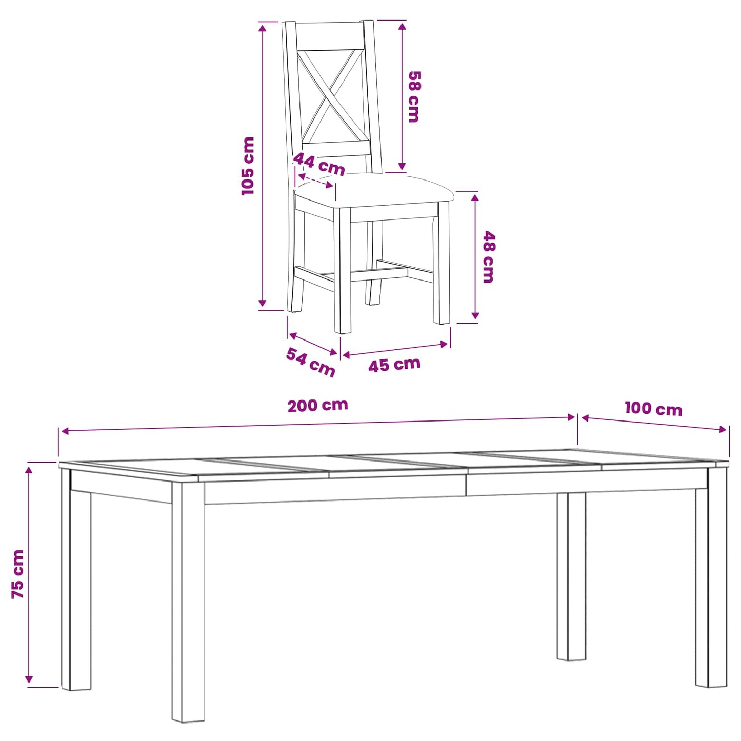 vidaXL Dining Set 7 pcs Beige Solid Oak Wood