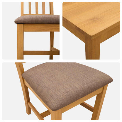 vidaXL Dining Set 9 pcs Grey Solid Oak Wood