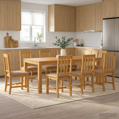 vidaXL Dining Set 9 pcs Grey Solid Oak Wood