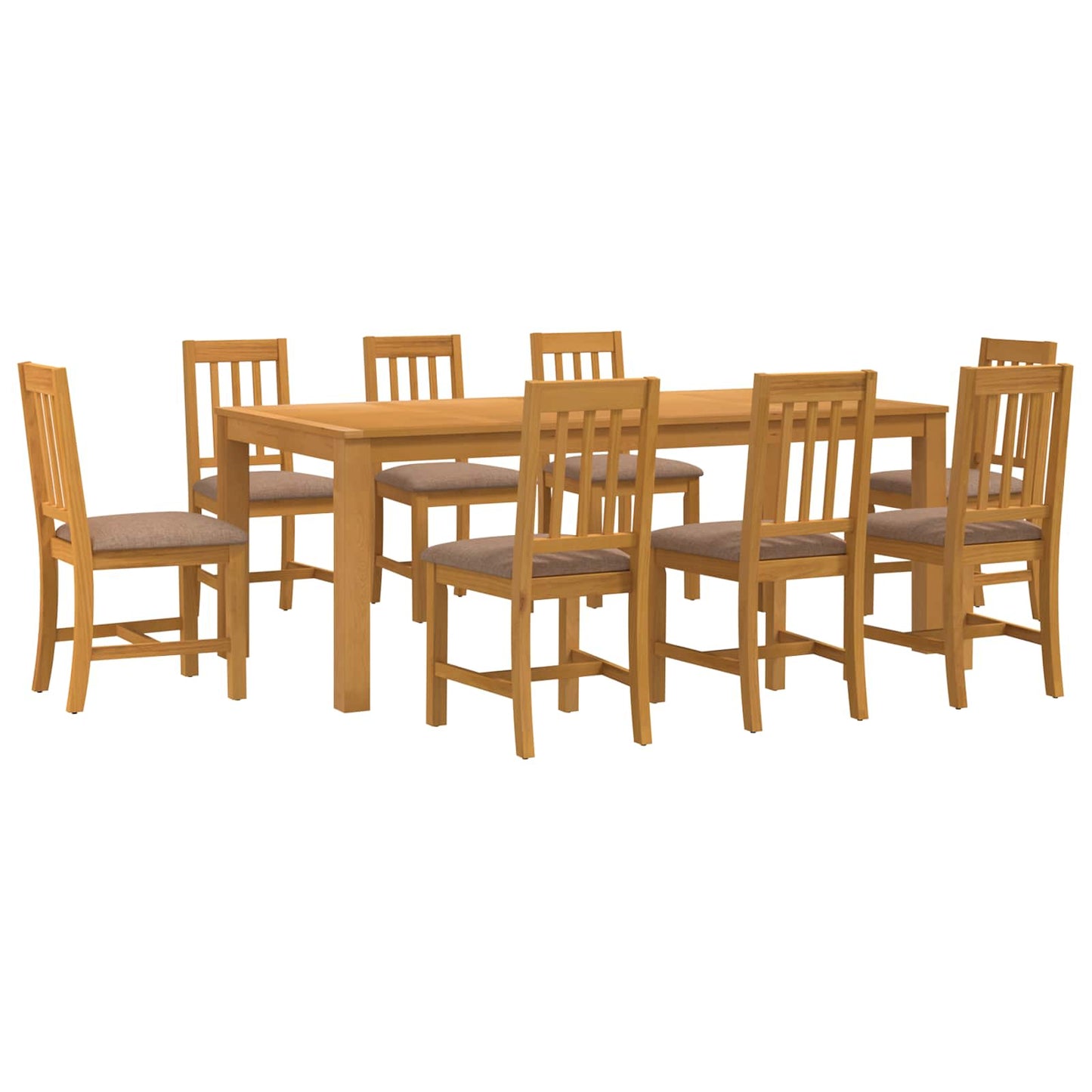 vidaXL Dining Set 9 pcs Grey Solid Oak Wood