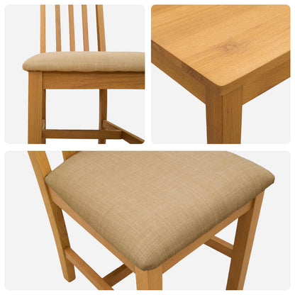 vidaXL Dining Set 9 pcs Beige Solid Oak Wood