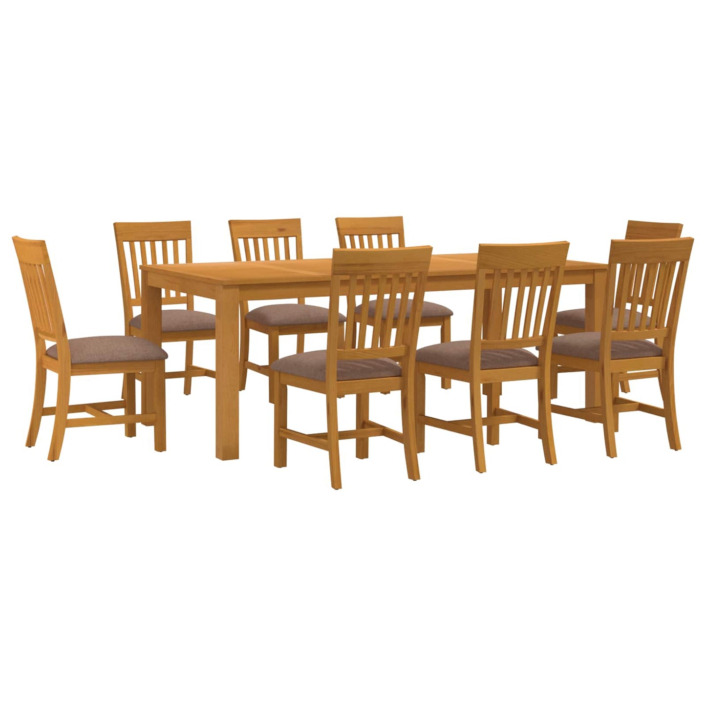 vidaXL Dining Set 9 pcs Grey Solid Oak Wood