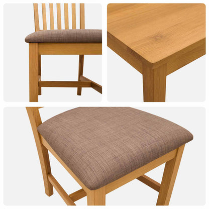 vidaXL Dining Set 9 pcs Grey Solid Oak Wood
