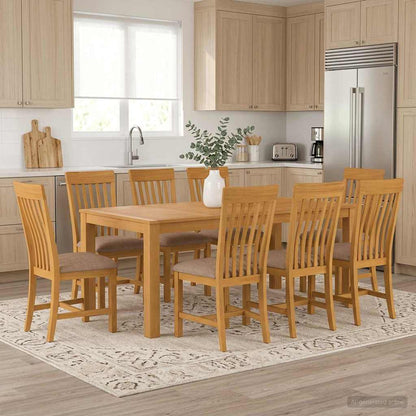 vidaXL Dining Set 9 pcs Grey Solid Oak Wood