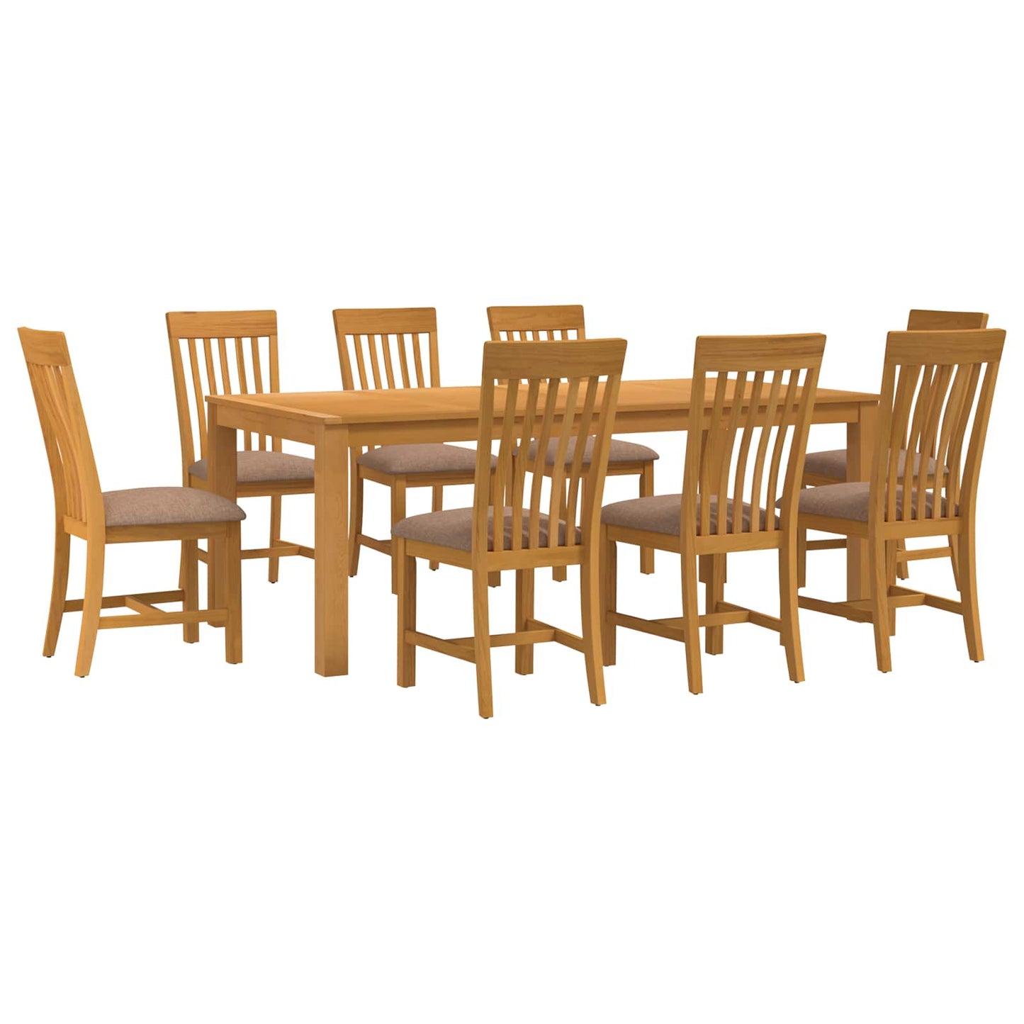 vidaXL Dining Set 9 pcs Grey Solid Oak Wood