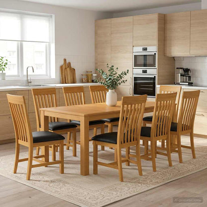 vidaXL Dining Set 9 pcs Black Solid Oak Wood