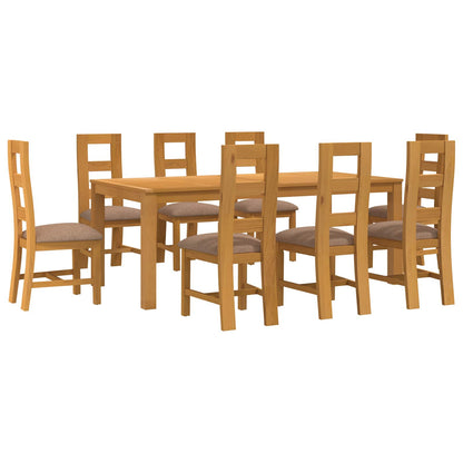vidaXL Dining Set 9 pcs Grey Solid Oak Wood