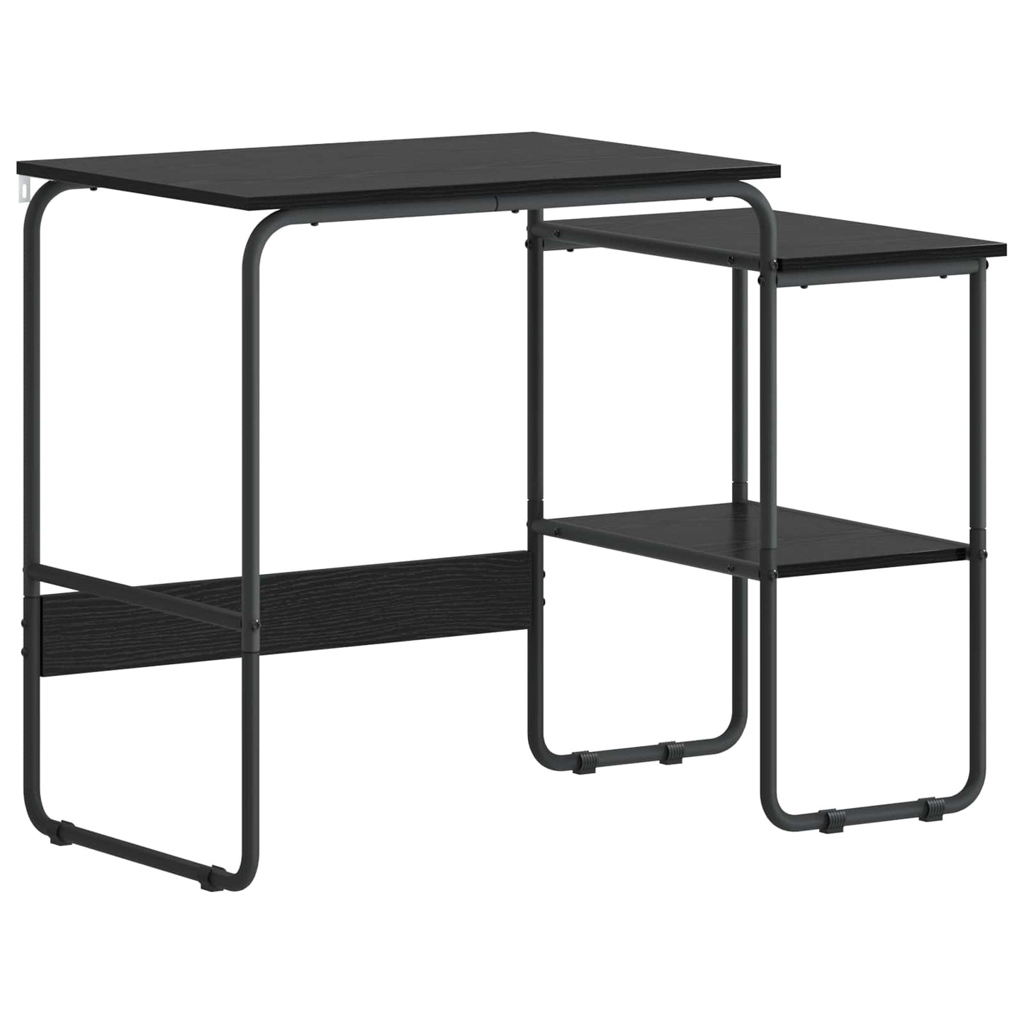 vidaXL Desk with Storage Black Oak 100 x 50 x 75 cm