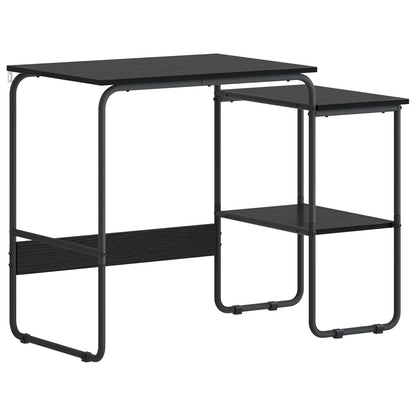 vidaXL Desk with Storage Black Oak 100 x 50 x 75 cm