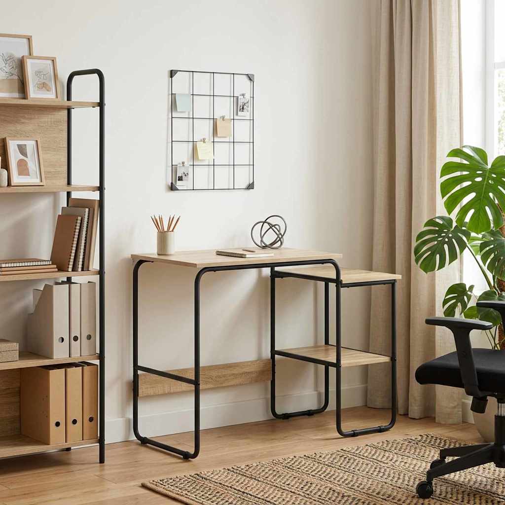 vidaXL Desk with Storage Sonoma Oak 100 x 50 x 75 cm