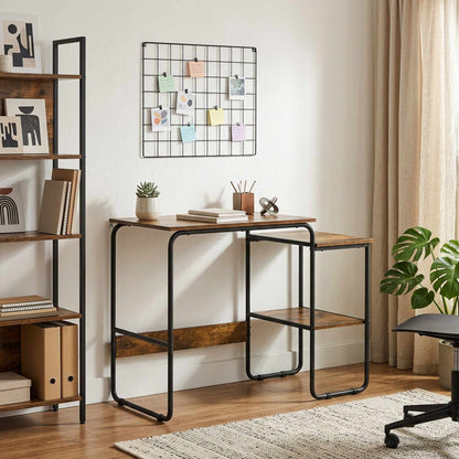 vidaXL Desk with Storage Smoked Oak 100 x 50 x 75 cm