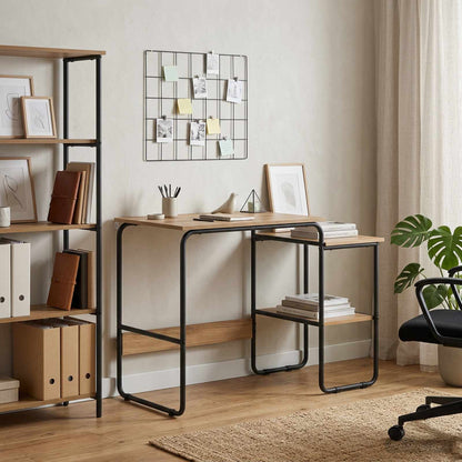 vidaXL Desk with Storage Artisan Oak 100 x 50 x 75 cm