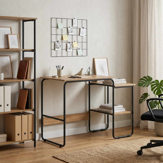 vidaXL Desk with Storage Artisan Oak 100 x 50 x 75 cm